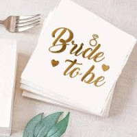 Bride Peçete 16'lı Beyaz üzeri Gold Baskılı Bride Peçete 16'lı Beyaz üzeri Gold Baskılı