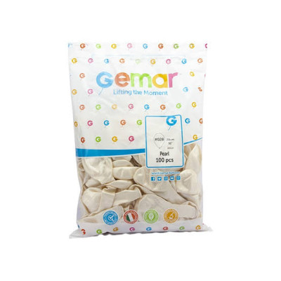 Metalik Balon Beyaz Gemar 11inç 100 lü  Paket 