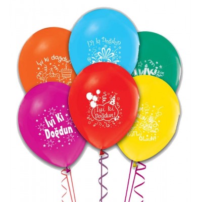 İYİKİ DOĞDUN BASKILI BALON 25'li paket