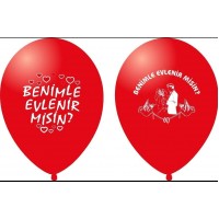 Balon Benimle Evlenirmisin Baskılı 20-50-100 adet