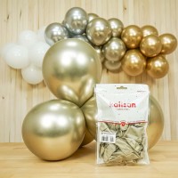 Krom WhiteGold (Beyaz-altın) balon 12 inç  50 adet adet Kalisan