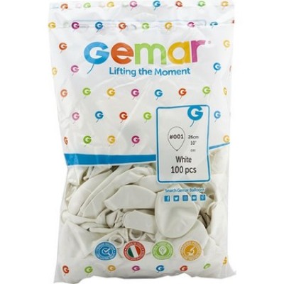 Pastel Beyaz Balon Gemar 100'lü 13 inç