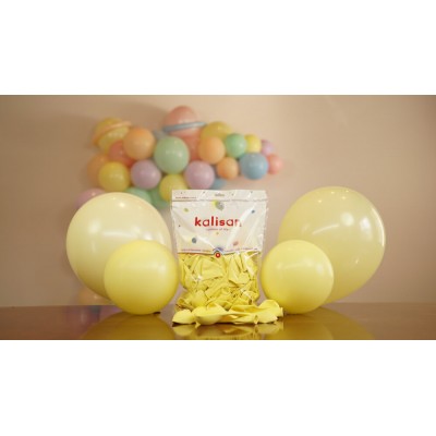 Kalisan Makaron Sarı Balon 12 inç 100'lü Paket