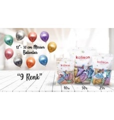 Toptan Kalisan Krom Koli Bazlı Balon 50'li Paket 12inç