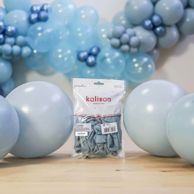 Kalisan Retro Fırtına Mavisi balon 100 adetli 12inç