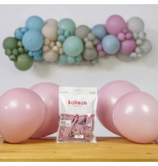 Kalisan  Retro Toz Pembe 12inç balon 20 adetli