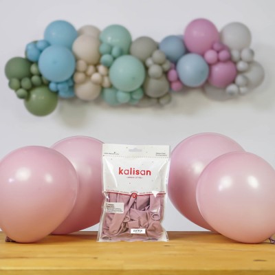 Kalisan  Retro Toz Pembe 12inç balon 20 adetli